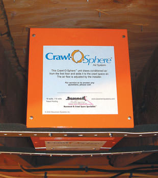A ventilation fan installed for a crawl space in Paris