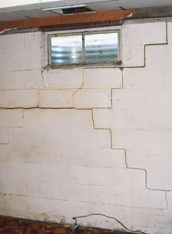 severe bowing and buckling of foundation walls in Columbia
