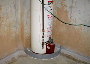 A water heater in Gallatin that's been protected by the FloodRing and a perimeter drain system.