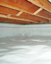 a moisture barrier installed on the walls and floors of a crawl space in Hopkinsville