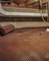 Crawl space drainage matting installed in a home in Lebanon