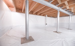 Crawl space structural support jacks installed in Lewisburg