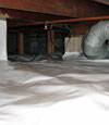 A Smyrna crawl space moisture system with a low ceiling
