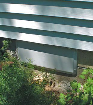 A gray crawl space vent cover in Antioch