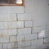 A cracked foundation wall near a window in a Gallatin home