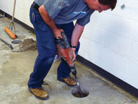 Coring the concrete of a concrete slab floor in Shelbyville