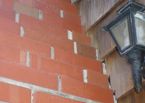 a repaired chimney in Antioch that had shown serious foundation damage and was repaired with a helical pier system.