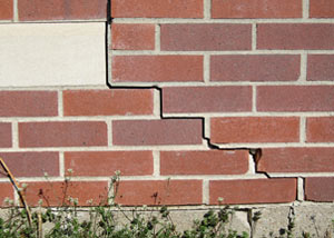 a foundation wall crack on a Glasgow home.