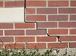 stair step cracking on a foundation wall in Clarksville