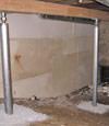 A system of crawl space support posts adding structural support to a crawl space in Old Hickory