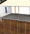 Graphic depiction of a foundation slab repaired by our foundation slab repair system