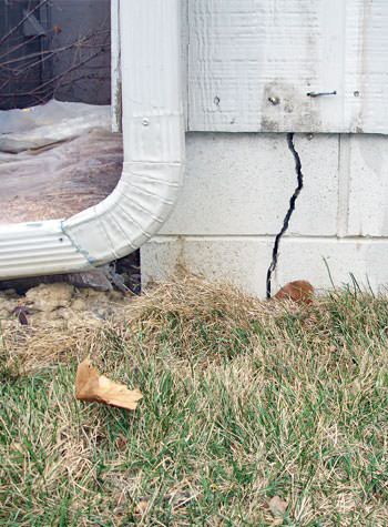 foundation wall cracks due to street creep in Glasgow
