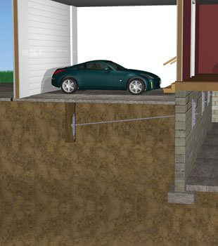Graphic depiction of a street creep repair in a Old Hickory home