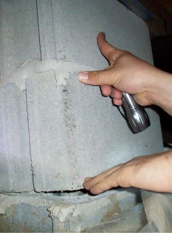 a completely failing concrete crawl space support pillar in Old Hickory