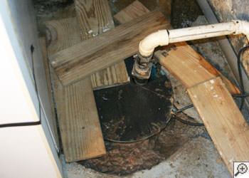 An ugly, clogged sump pump system in Smyrna, Tennessee and Kentucky