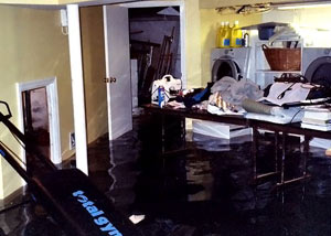 A laundry room flood in Columbia, with several feet of water flooded in.