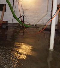 Several feet of floodwaters in a Springfield basement