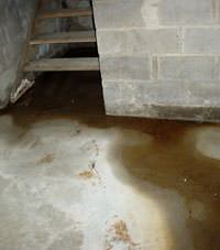 Flooding floor cracks by a hatchway door in 