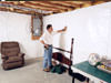 A basement wall covering for creating a vapor barrier on basement walls in Hopkinsville